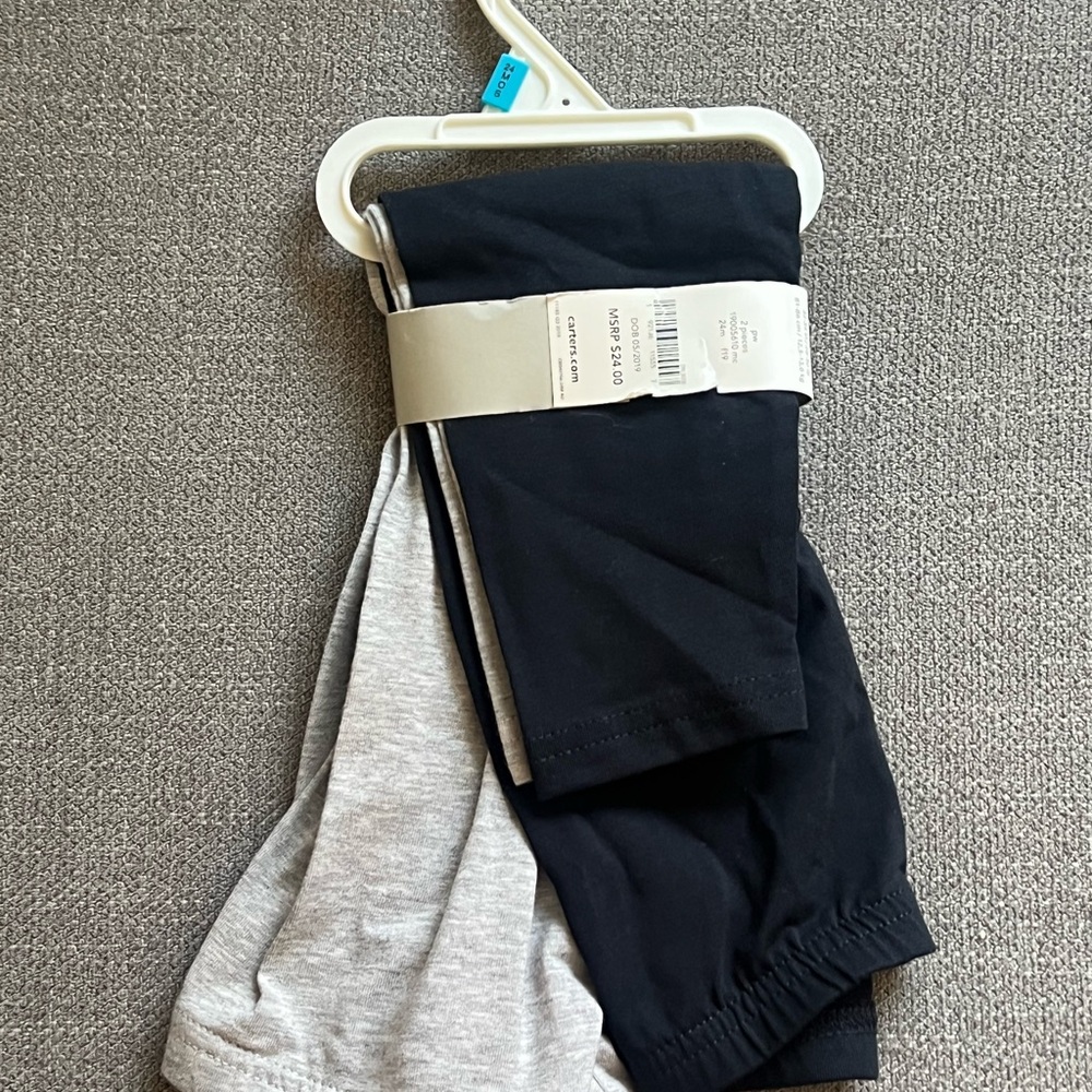 Carter's Black and Gray Leggings Soft Cotton Blend